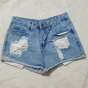 SHEIN Ripped Raw Hem Shorts size XS